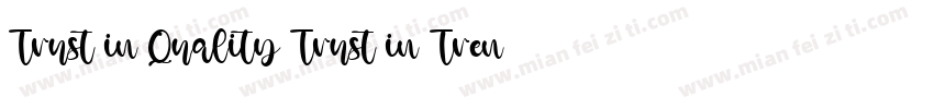 Trust in Quality Trust in Trend字体转换